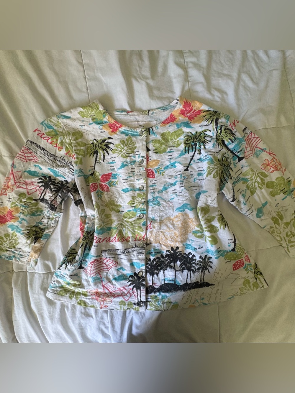 Vintage Y2K Onque Casuals Tropical Button Up Shirt